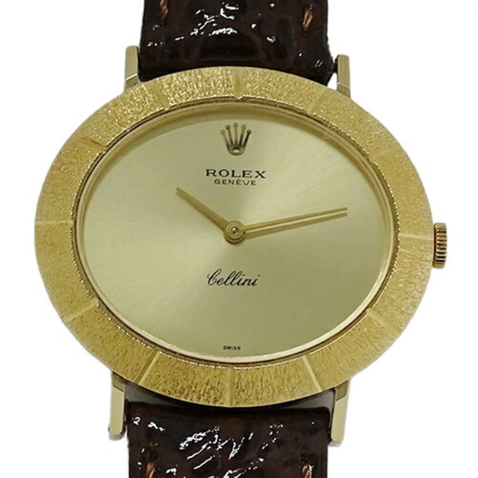 Pre-Owned Cellini 3831J People Watch, Hand-wound, 750YG, Leather, Gold, Polished (Fair)