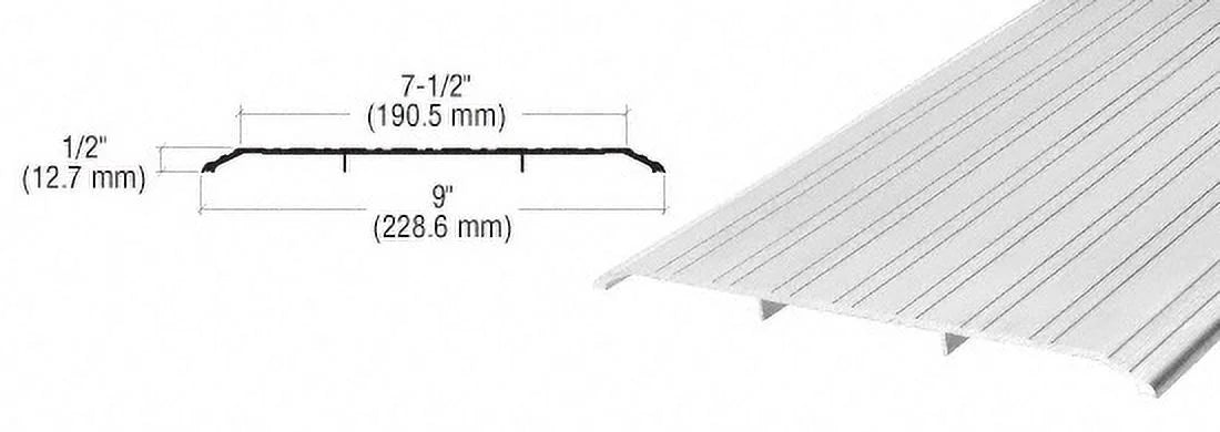 CRL TH019A185 Aluminum 9" x 1/2" Saddle Threshold - 185" Long