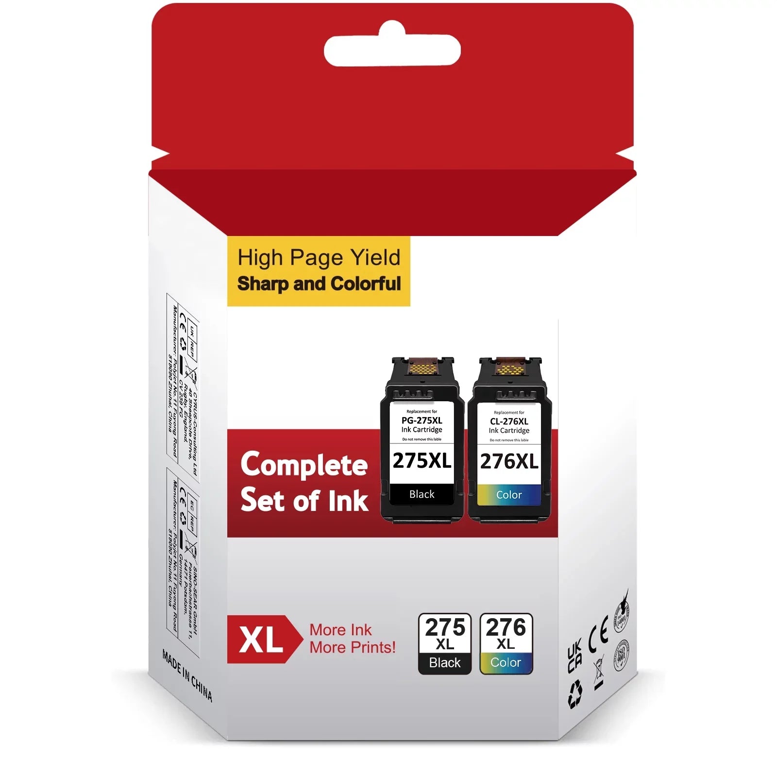 PG 275XL CL-276 XL Ink Cartridge People for Canon 275 XL 276 XL 275 276 Ebony and Color