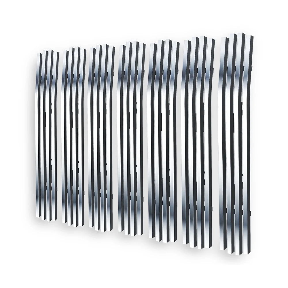 APS Premium Stainless Steel Chrome 8x6 Billet Grille Compatible with Jeep Wrangler 1997-2006 with Chrome Shell Model Main Upper N19-S09458J