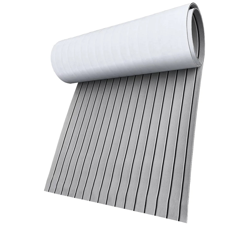 HJDECK EVA Foam Faux Teak Boat Decking Sheet/Carpet Self-Adhesive Non-Skid Fits for Sea Deck Marine Yacht RV Boat Flooring Mats/Decking Pad 94"x 35"