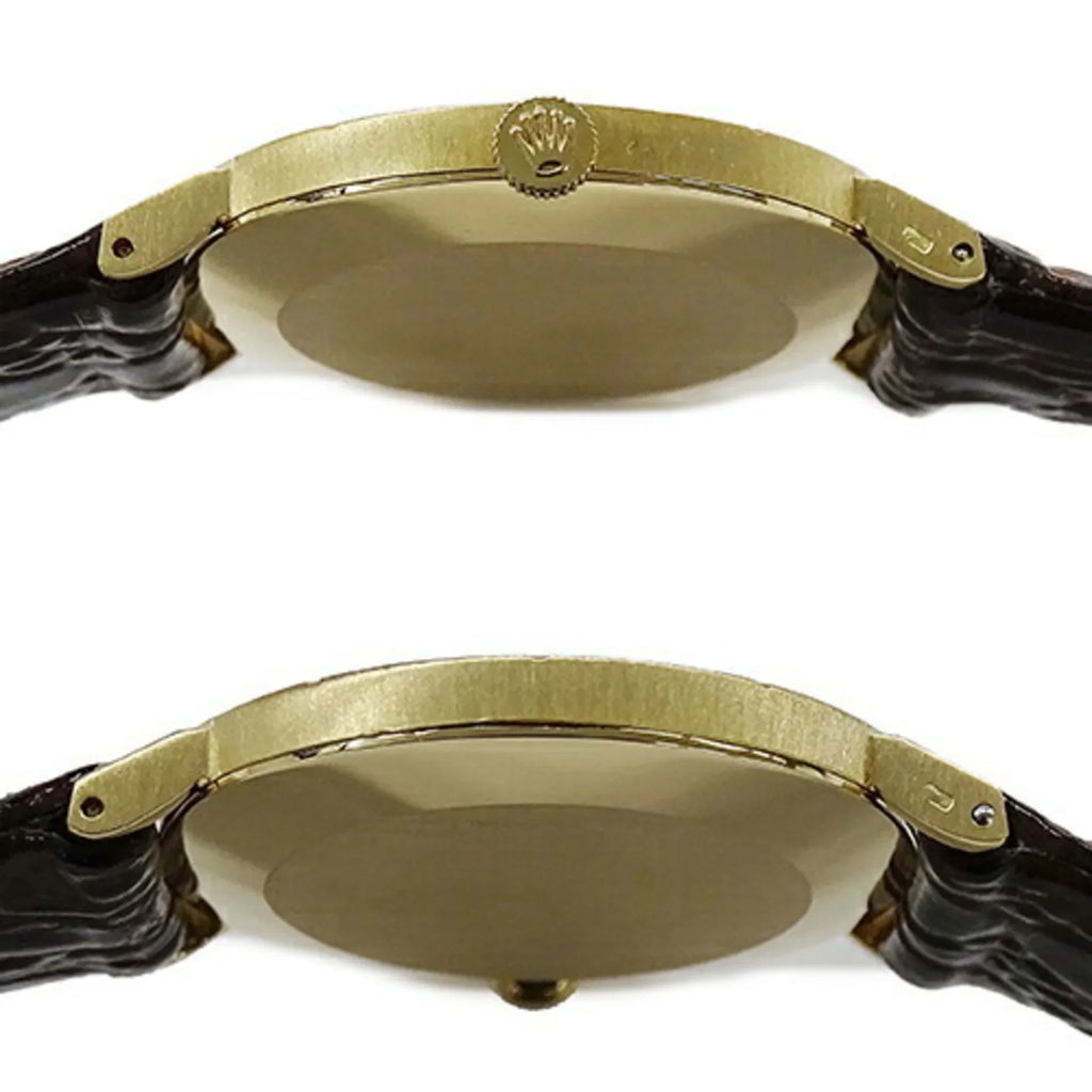 Pre-Owned Cellini 3831J People Watch, Hand-wound, 750YG, Leather, Gold, Polished (Fair)