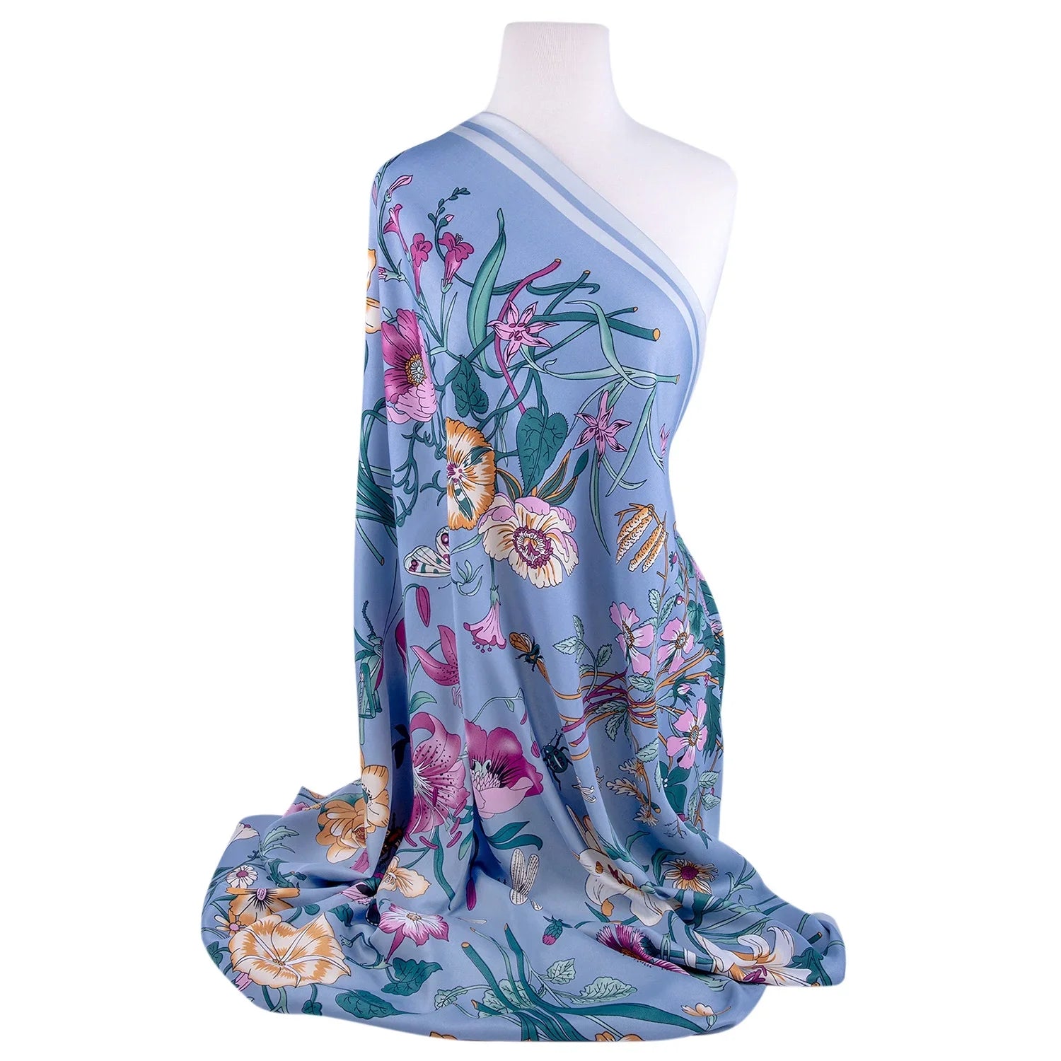 STP GOODS Evening Shawl and Wrap for Individuals Botany Lilac Silk Shawl 51x51'' (130 * 130 cm) Travel Scarf Tops Fashion Shawl for Wedding