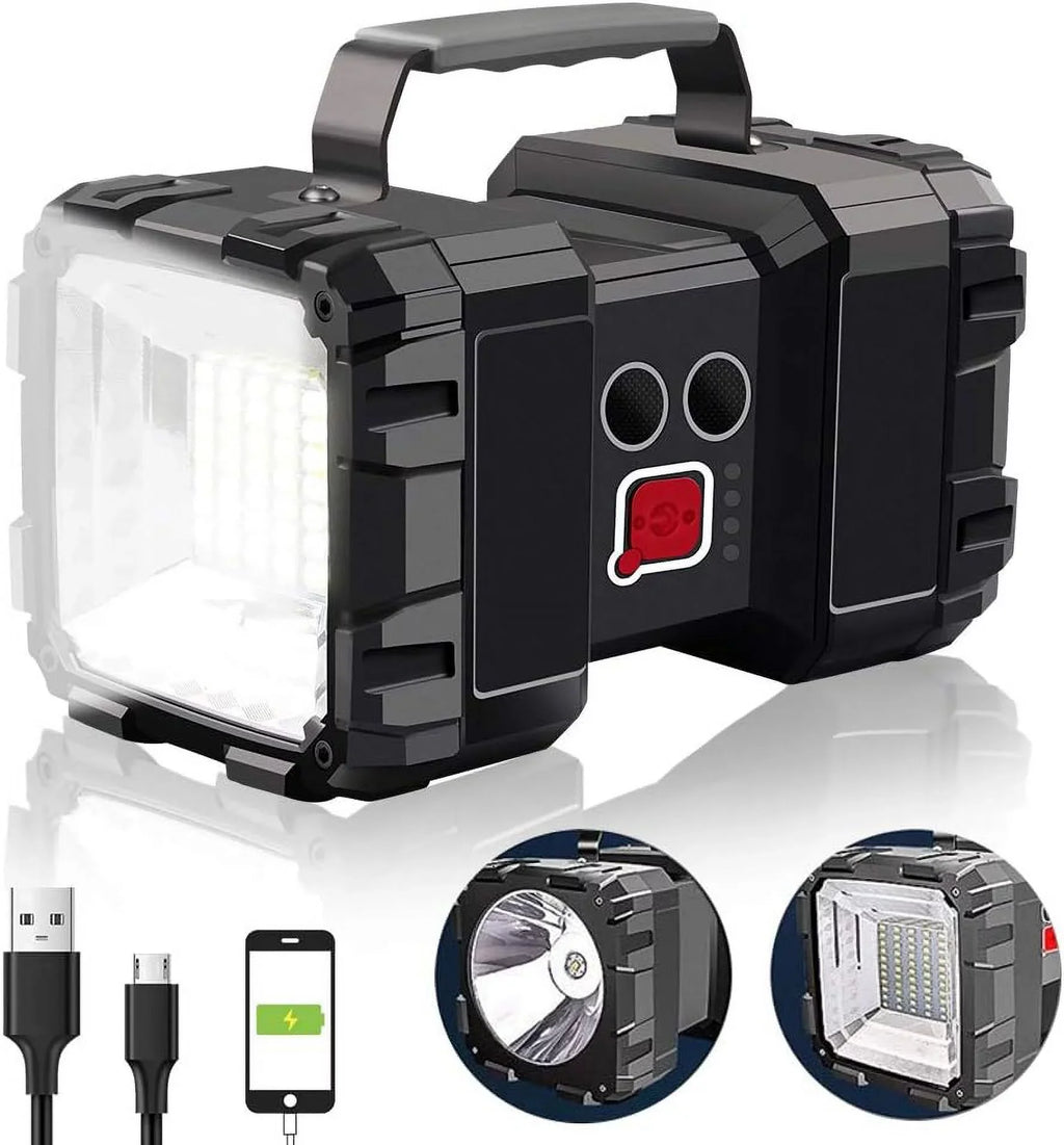 AlpsWolf Rechargeable Flashlight, LED Spotlight Flashlight 15000 Capacity 4000LM 20h Ultra-Long Standby Ultra Bright Flashlight Waterproof with USB Output as a Power Bank for Camping Accessories W845
