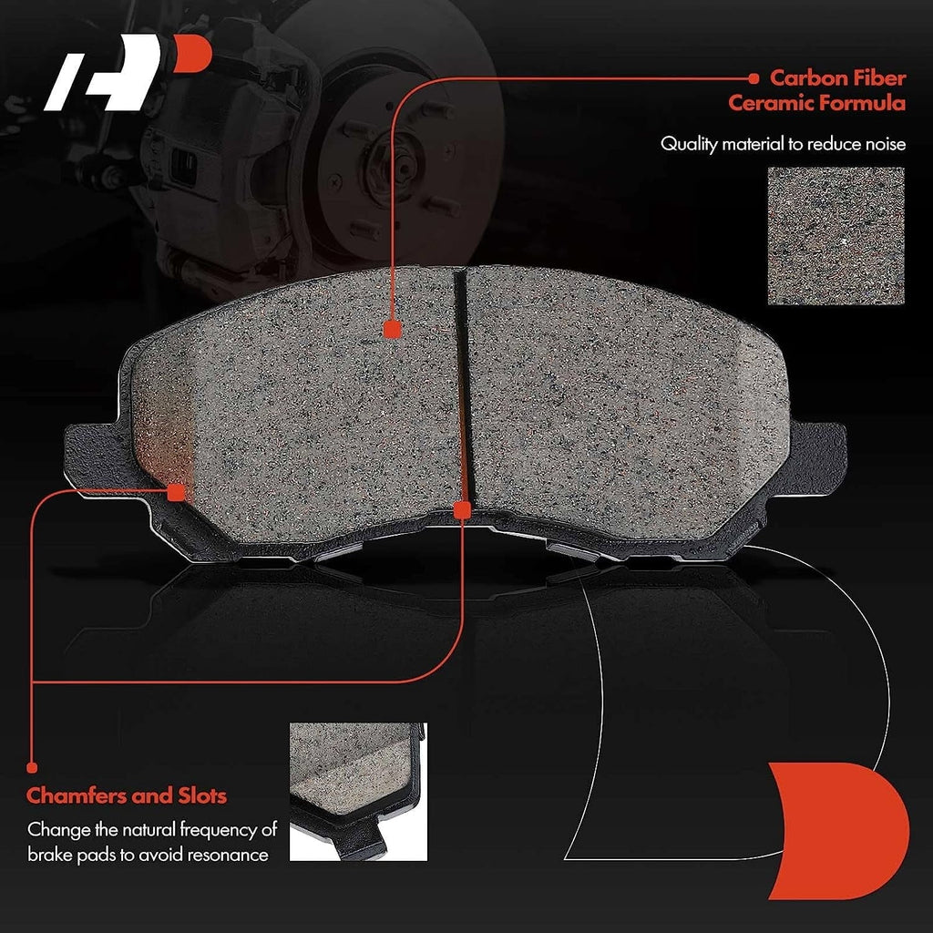 A-Premium 11.48 inch(292 mm) Rear Solid Disc Brake Rotors + Ceramic Pads Kit Compatible with Select Nissan Models - Altima 2002-2020, Juke 2011-2017, Maxima 2004-2008, Sentra 2007-2019, 6-PC Set