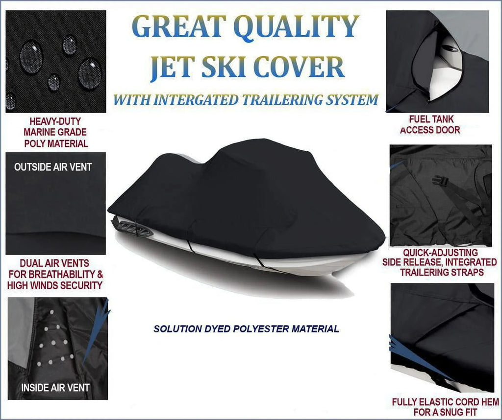 Midnight TOP OF THE LINE JET SKI Cover Compatible for YAMAHA Wave Venture 700 1995 1996 1997 1998 Jet Ski PWC Cover