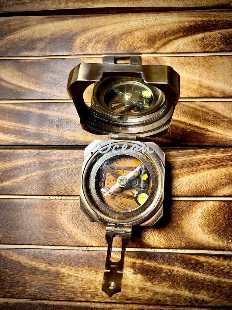 Antique Brass Compass Kelvin & Hughes Brunton 1917 Compass Wedding, Baptism Gift