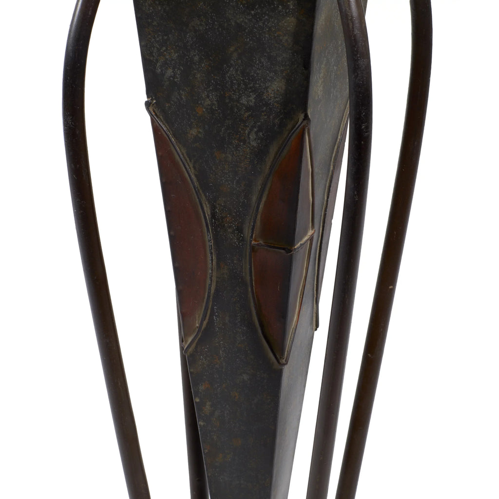 DecMode 30", 28"H Indoor Outdoor Brown Metal Planter with Scroll Stand (2 Count)